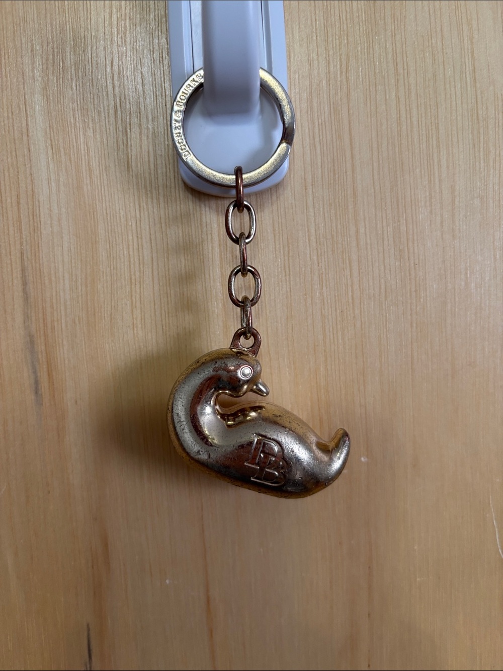 Dooney Vintage Brass Duck Keychain